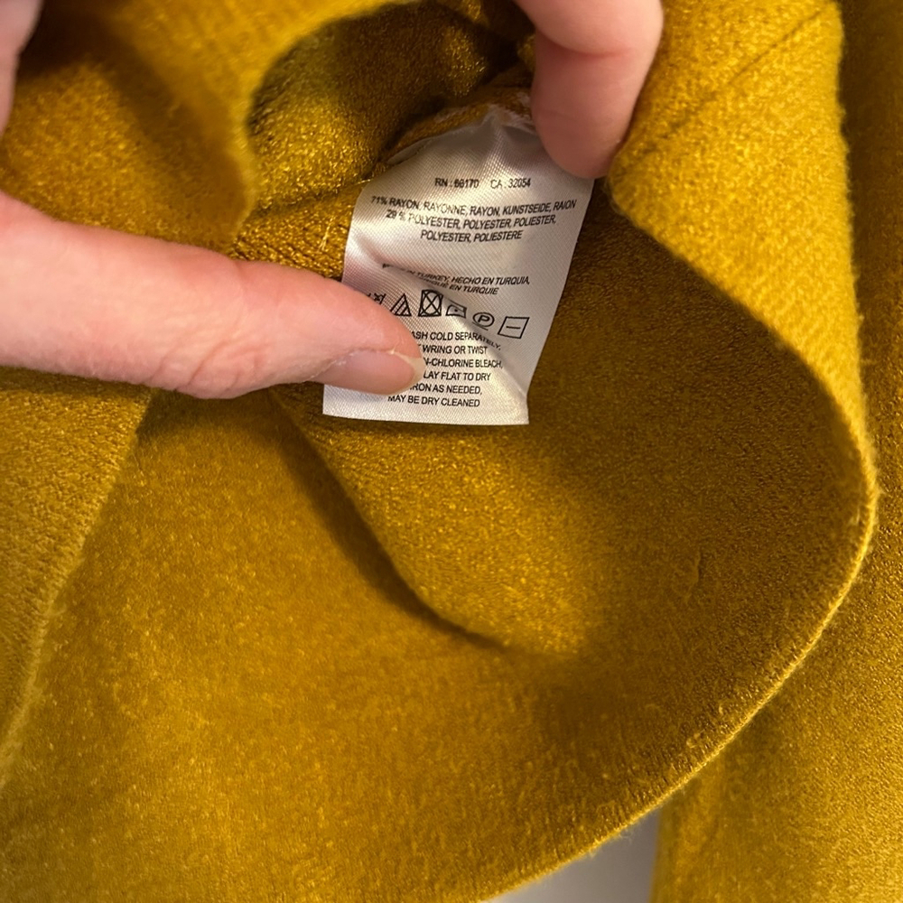 Moth Anthropologie Mock Neck Sweater Yellow Striped Knit Size Small Soft Cozy - Picture 6 of 11